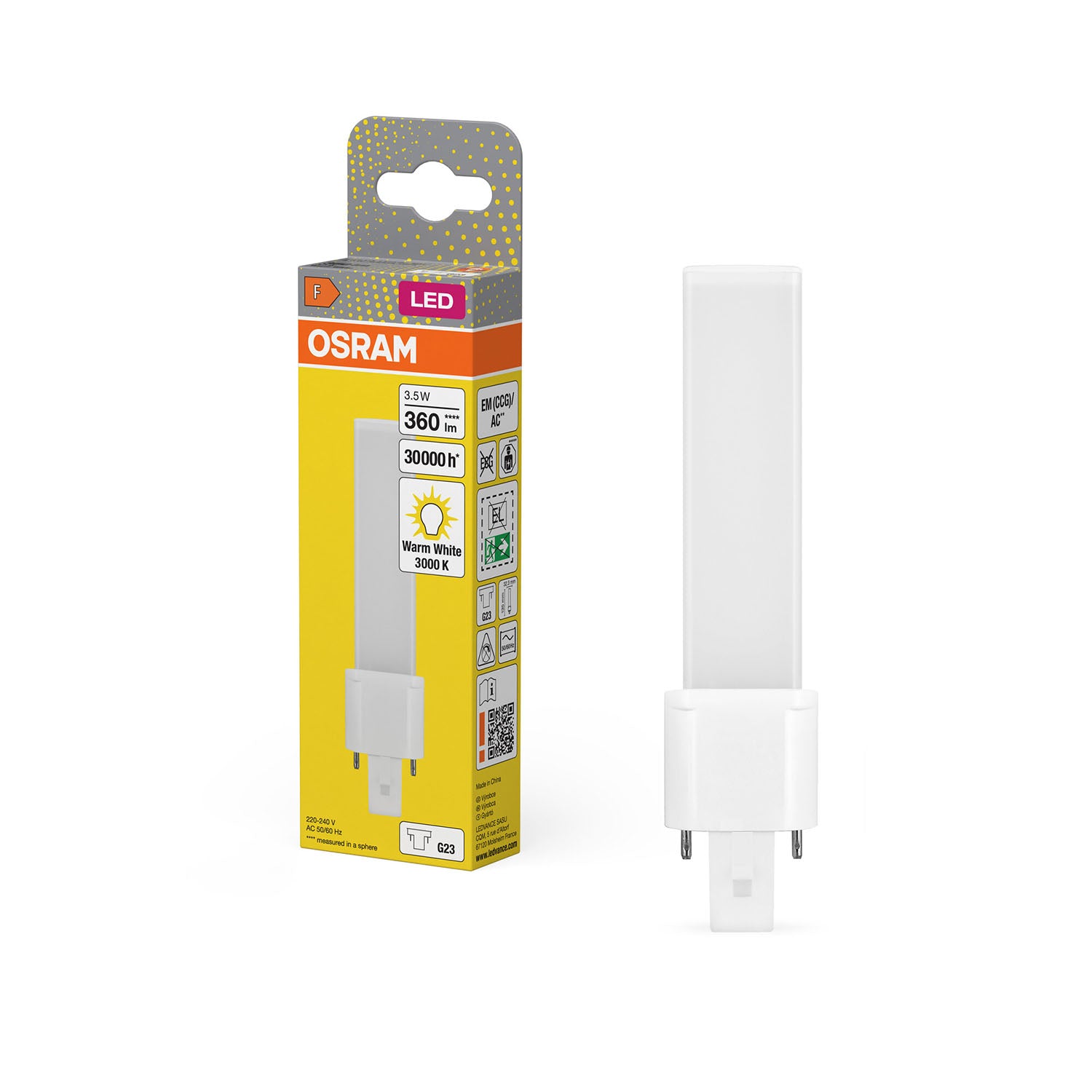 osram-osram-dulux-led-s-em-ac Mains 3,5W 830 G23